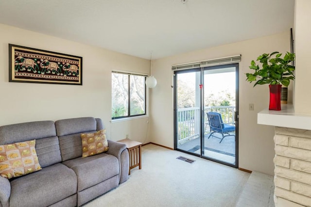 view of carpeted living room