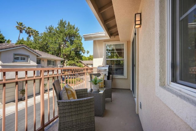 balcony featuring a grill