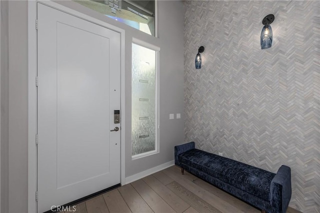 foyer featuring light wood-type flooring