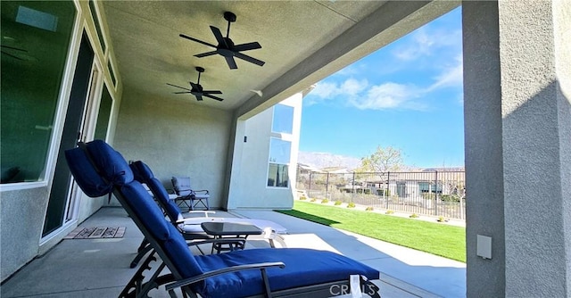 view of patio / terrace with ceiling fan