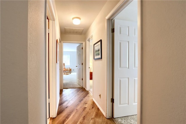 corridor featuring light hardwood / wood-style flooring