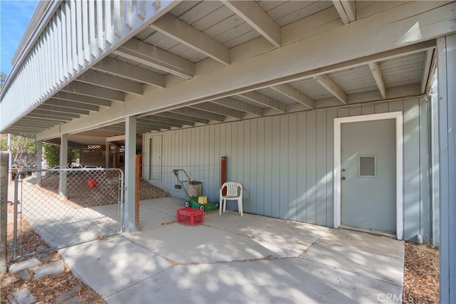 view of patio / terrace featuring a carport