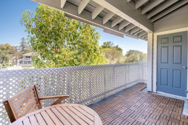 view of patio / terrace with a balcony