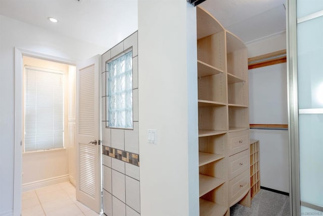 interior space featuring tile patterned flooring