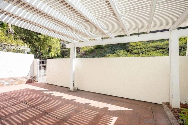 view of patio / terrace featuring a pergola