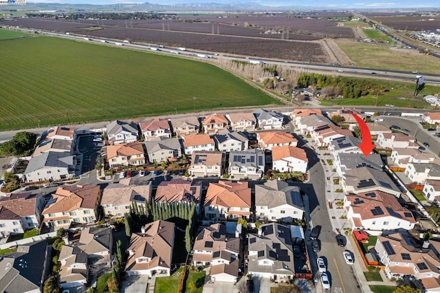 aerial view with a rural view