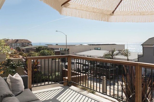 balcony with a water view