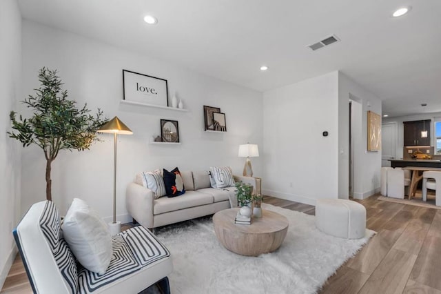 living room featuring hardwood / wood-style floors