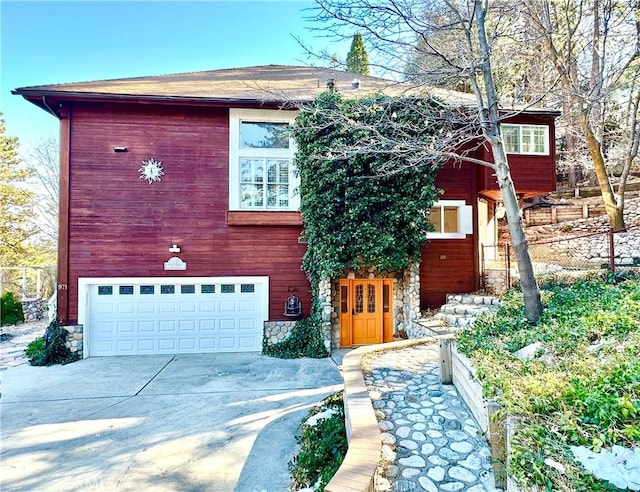 view of front of home featuring a garage