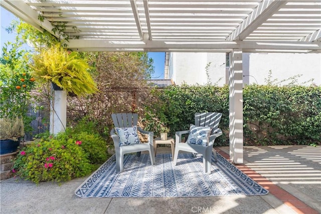 view of patio with a pergola