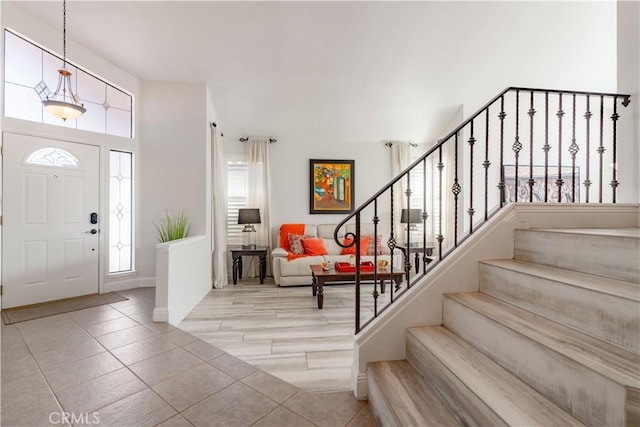 view of tiled entrance foyer