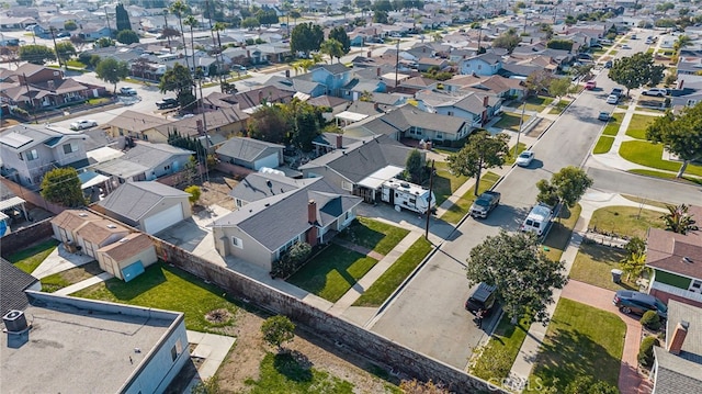 birds eye view of property with a residential view