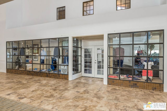 interior space featuring french doors