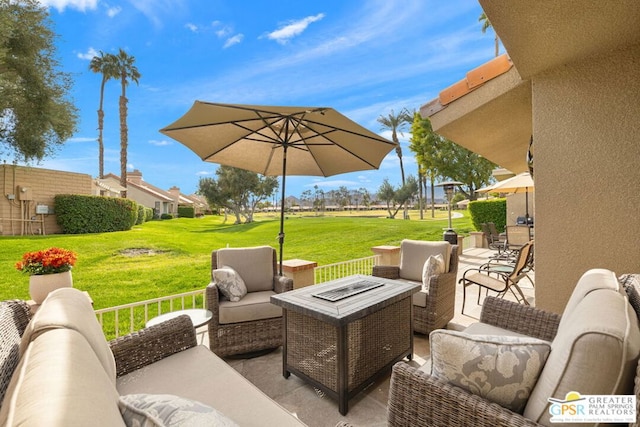 view of patio / terrace with an outdoor living space