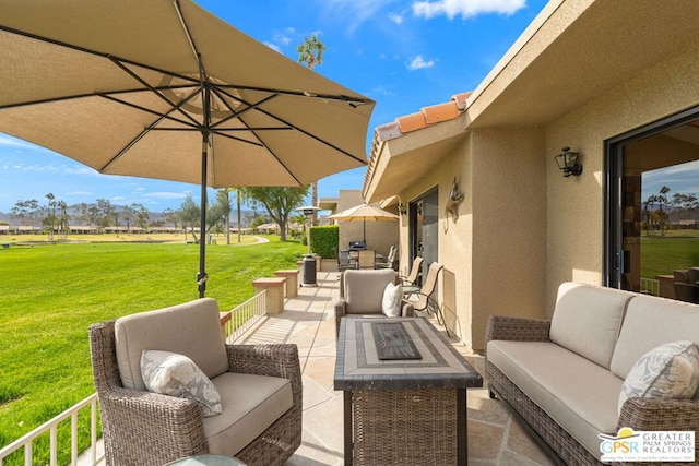 view of patio with an outdoor hangout area