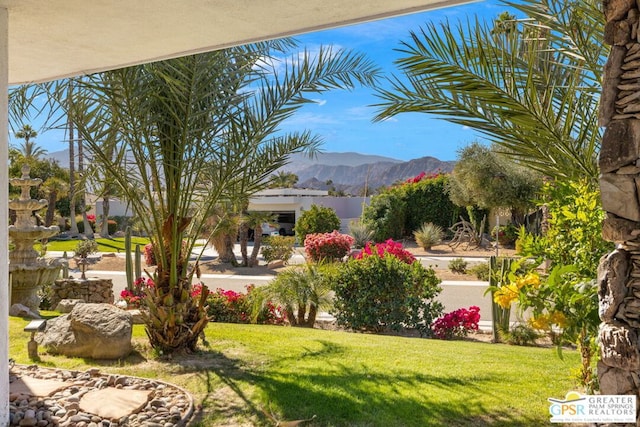 exterior space with a mountain view