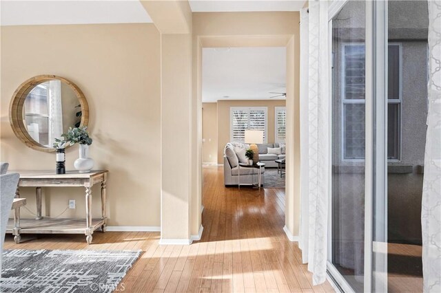 hall featuring hardwood / wood-style flooring