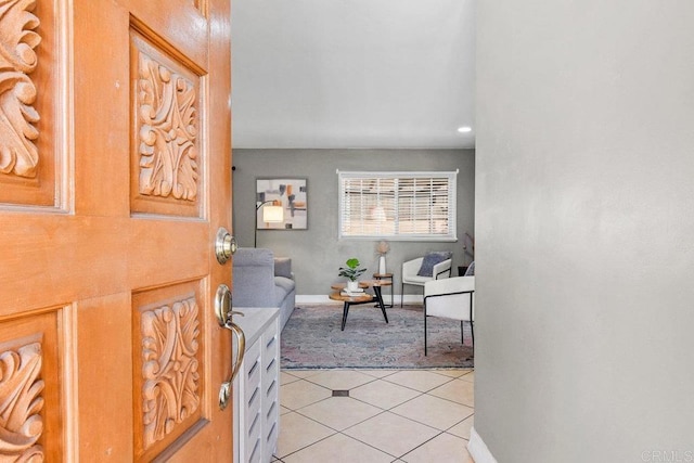 view of tiled foyer entrance