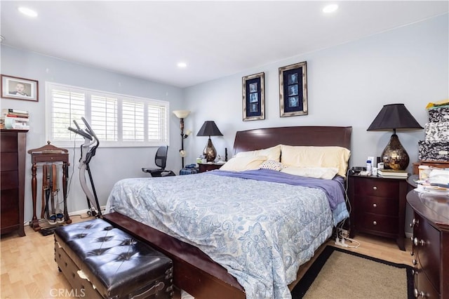 bedroom featuring light wood-type flooring