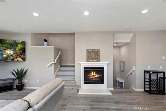 living room featuring light hardwood / wood-style floors