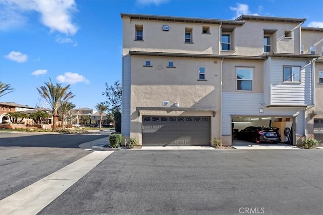 exterior space featuring a garage