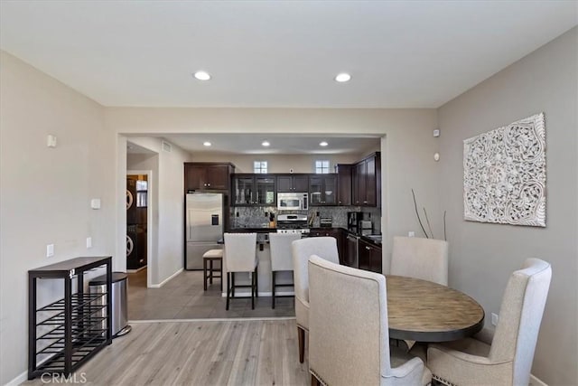 dining area featuring light hardwood / wood-style floors