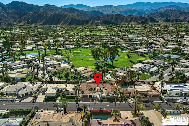 aerial view with a mountain view