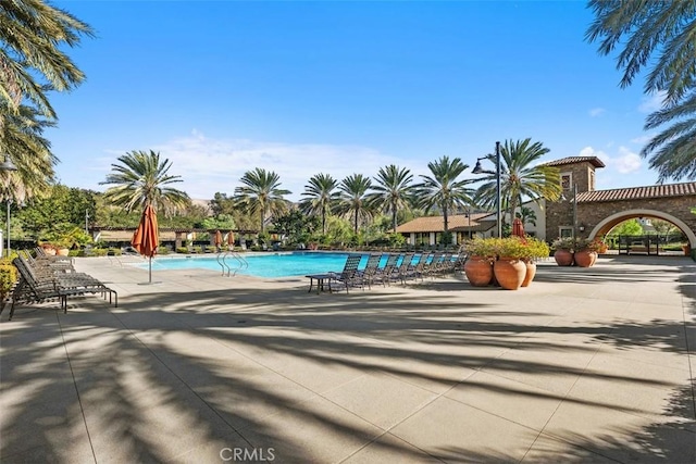 view of pool with a patio