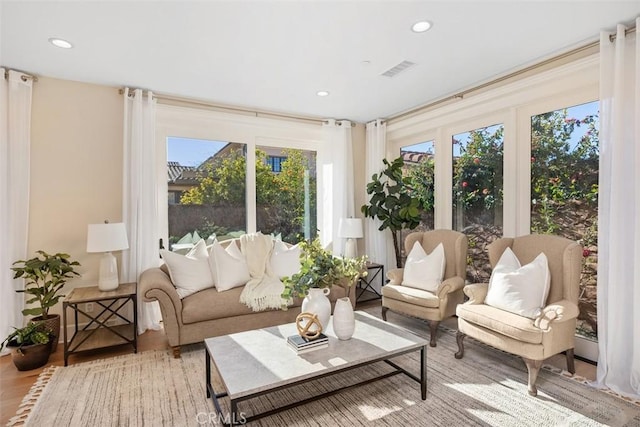 sunroom / solarium with visible vents