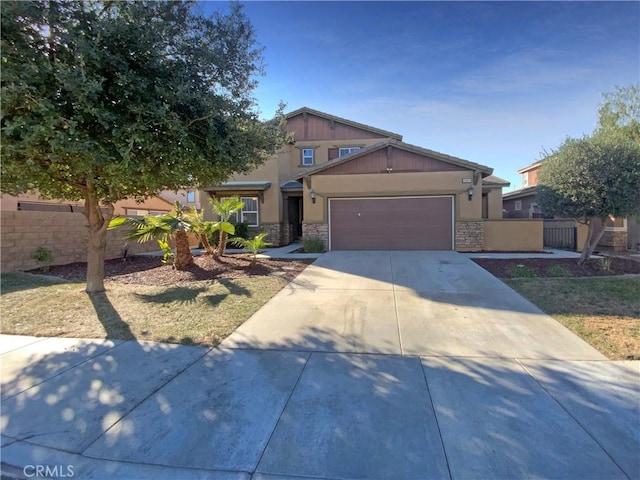 craftsman-style house with a garage