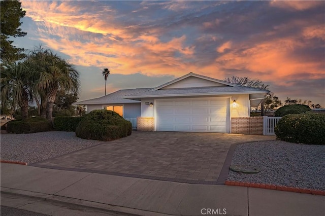 view of front of house featuring a garage