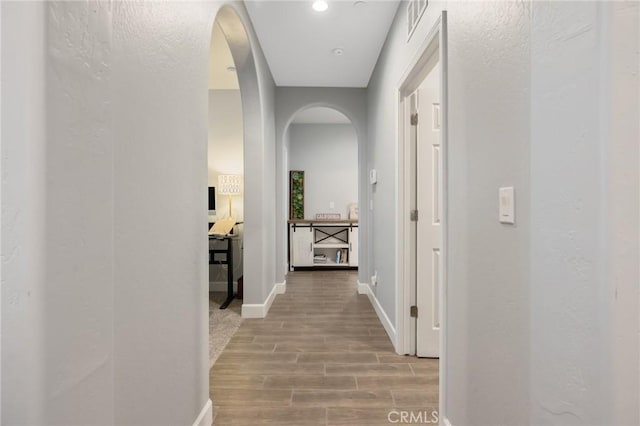 hall featuring light hardwood / wood-style flooring