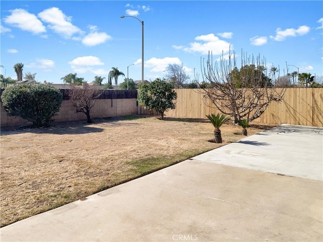 view of yard with a patio