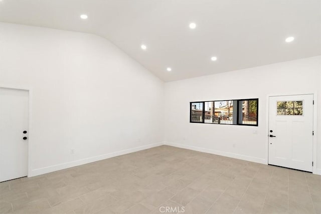 entryway with lofted ceiling