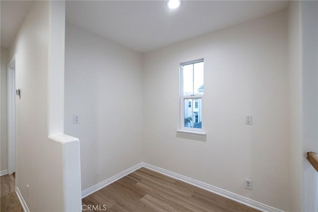 empty room with light wood-type flooring