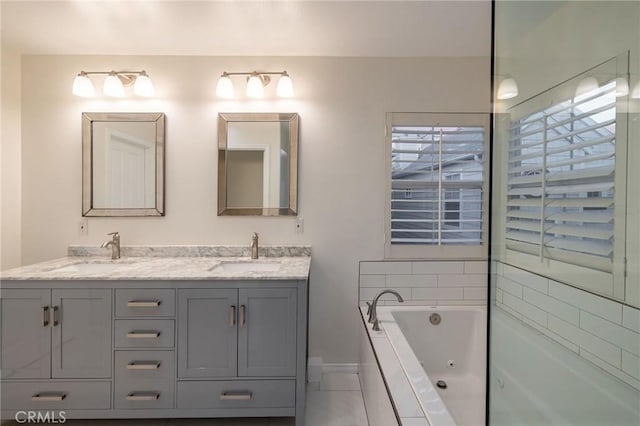 bathroom featuring vanity and tile patterned floors