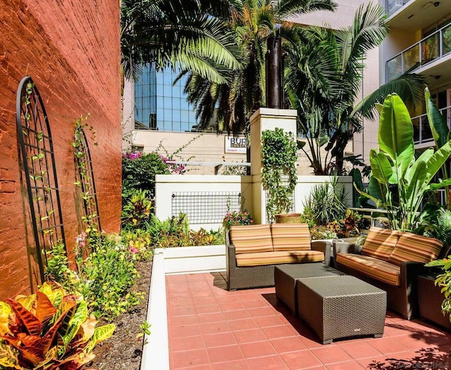 view of patio / terrace with an outdoor hangout area