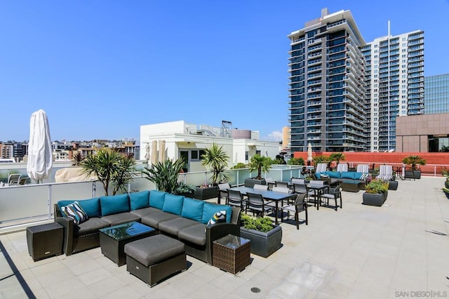 view of patio / terrace featuring an outdoor hangout area