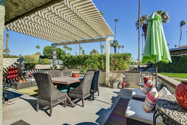 view of patio with a pergola