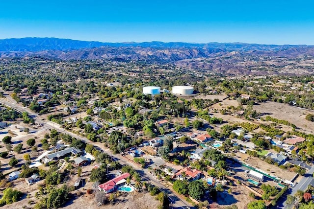 aerial view with a mountain view