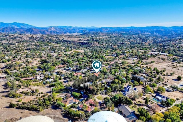 aerial view with a mountain view