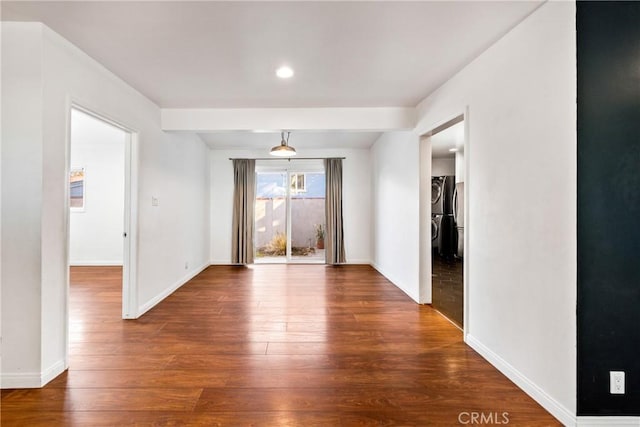 interior space with dark hardwood / wood-style floors