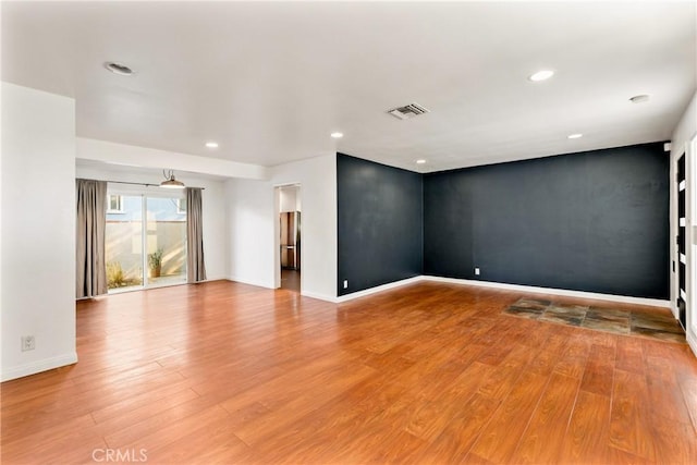 empty room featuring light wood-type flooring