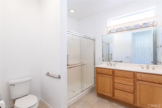 1634 Scottsdale Rd, Beaumont, CA 92223 - full bathroom featuring a stall shower and double vanity