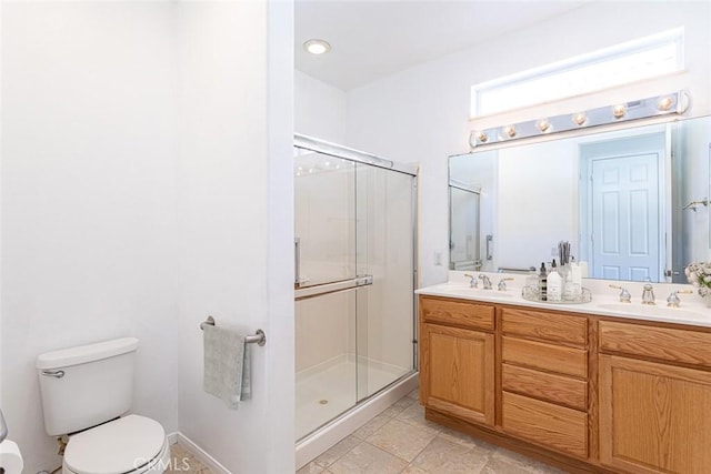 1634 Scottsdale Rd, Beaumont, CA 92223 - bathroom featuring a shower stall and double vanity
