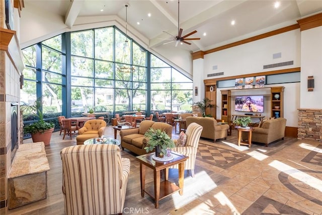 1634 Scottsdale Rd, Beaumont, CA 92223 - building lobby featuring high vaulted ceiling and recessed lighting