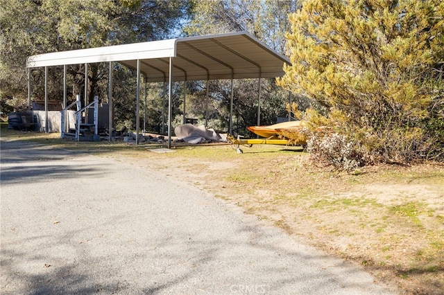 view of car parking with a carport