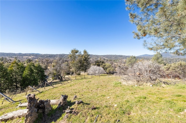 view of mountain feature featuring a rural view