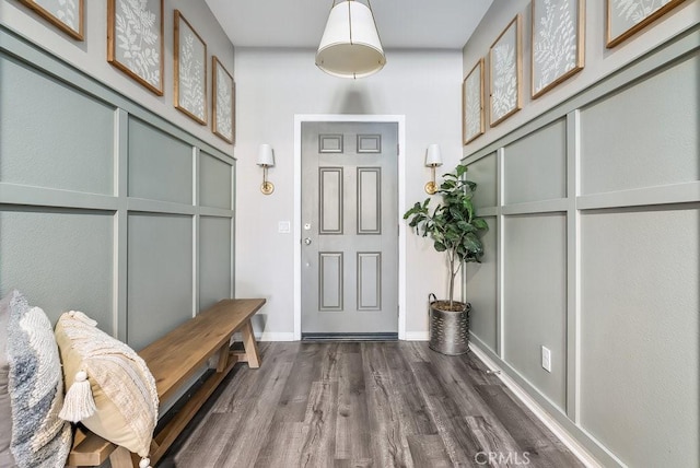 mudroom featuring dark hardwood / wood-style flooring