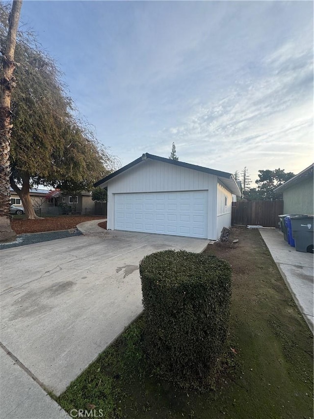 view of property exterior with a garage